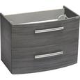 Waschbeckenunterschrank In Pinie-anthrazit-optik - Chromfarben/Mooreichefarben, MODERN, Holzwerkstoff/Metall (80/57,5/45,5cm) - PREMIUM LIVING