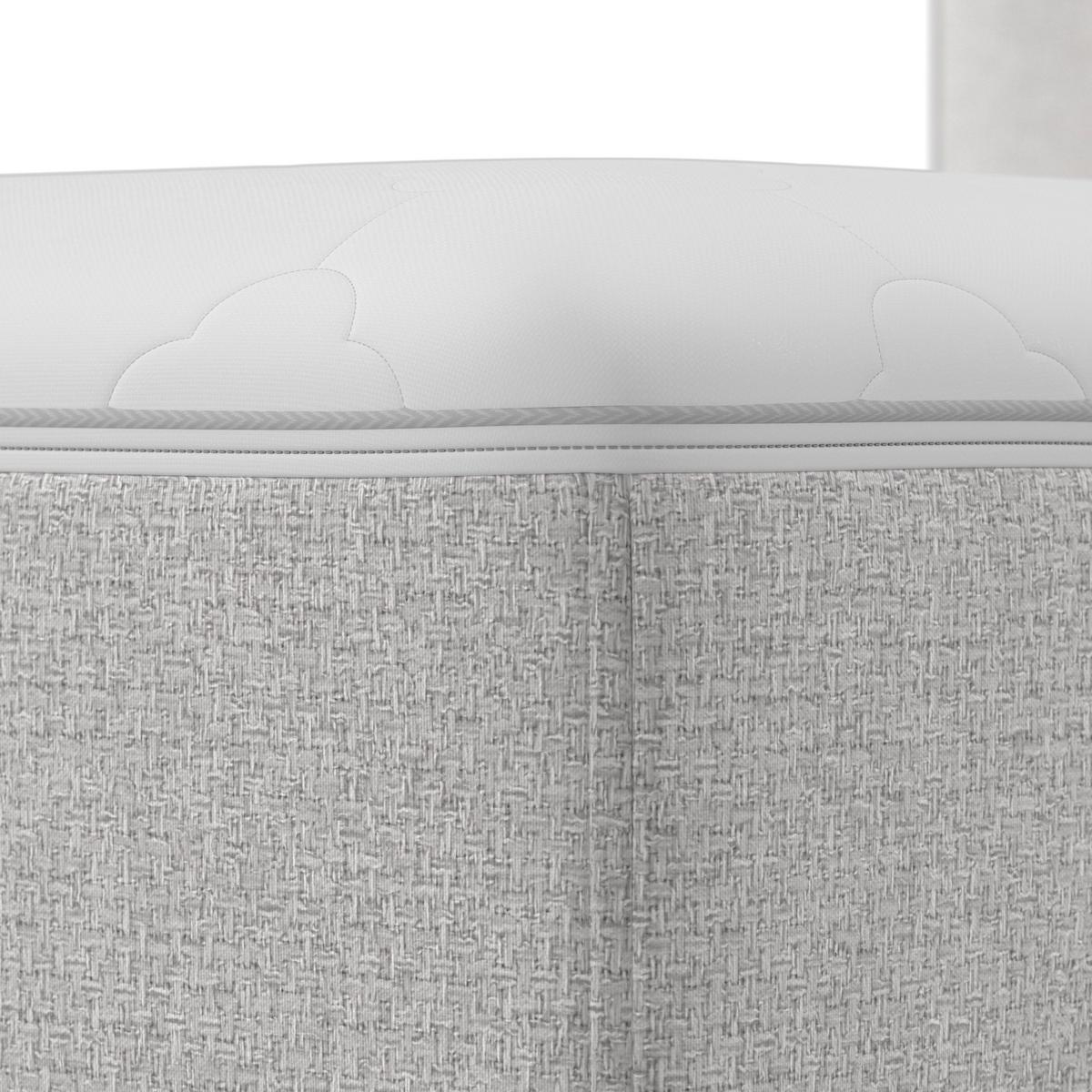 Pat boxspring Marco Gri deschis, cca. 140x200 cm - gri deschis, Modern, lemn/textil (140/200cm) - Bessagi Home