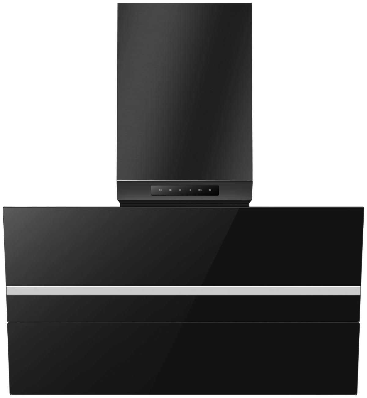 Dunstabzugshaube WS49-90B Schwarz - Schwarz, Basics, Glas/Metall - PKM