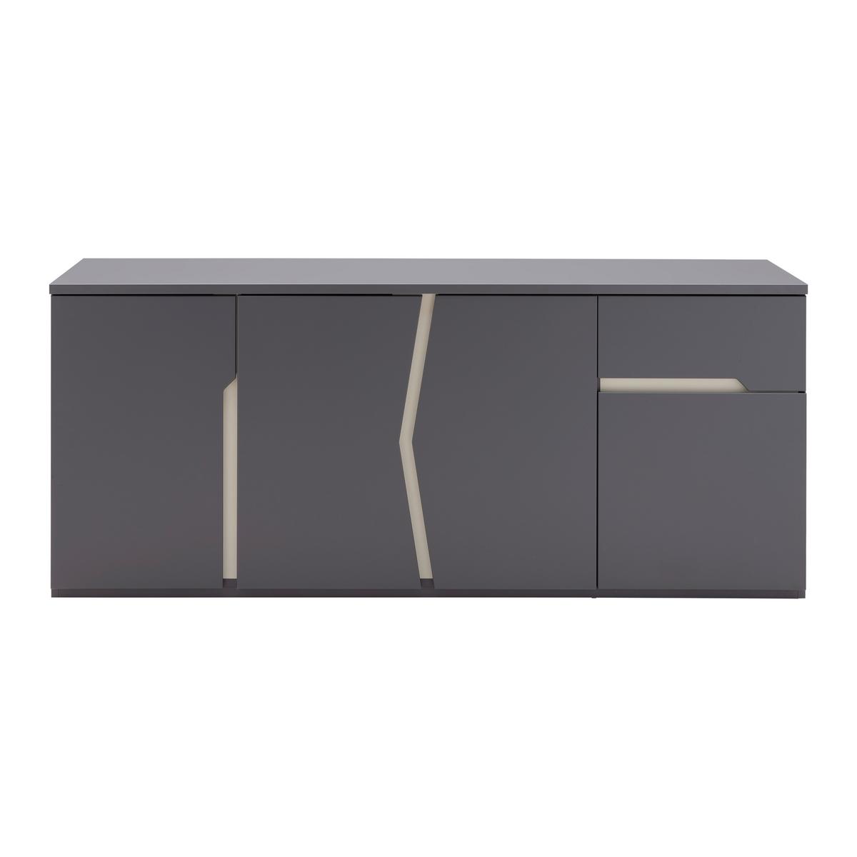 lowboard in Grau/Graphitfarben - couleur graphite/gris, Modern, matière synthétique/matériau de bois (164/69/42cm) - Premium Living