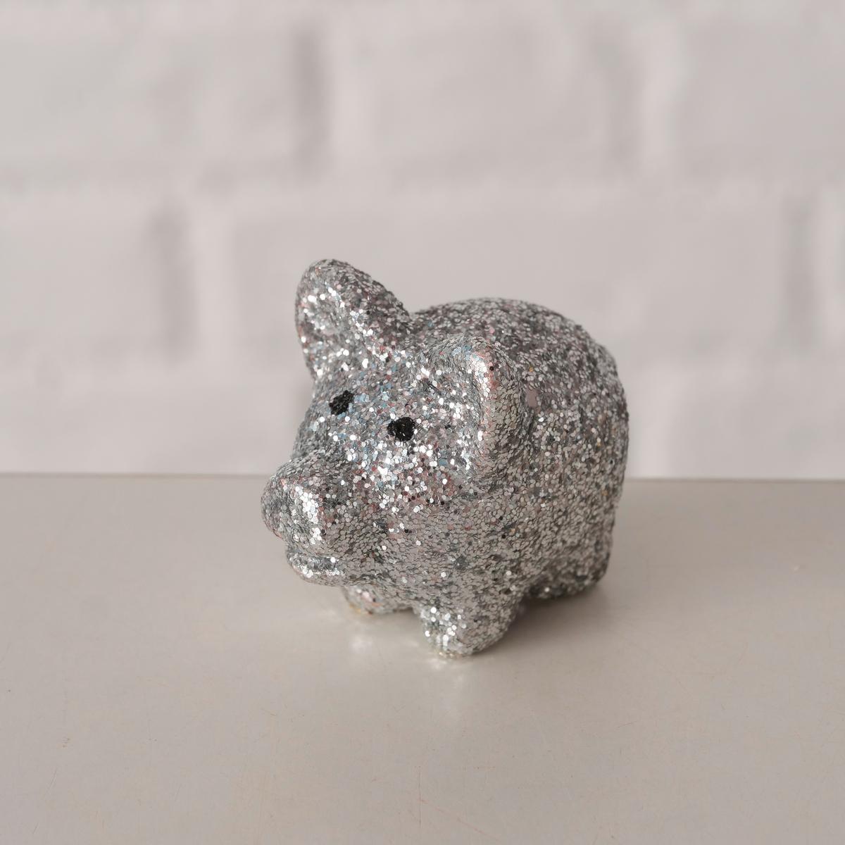Dekoschwein Piggy diverse Farben - Silberfarben/Roségold, KONVENTIONELL, Keramik (2,5/4/3cm) - Mömax