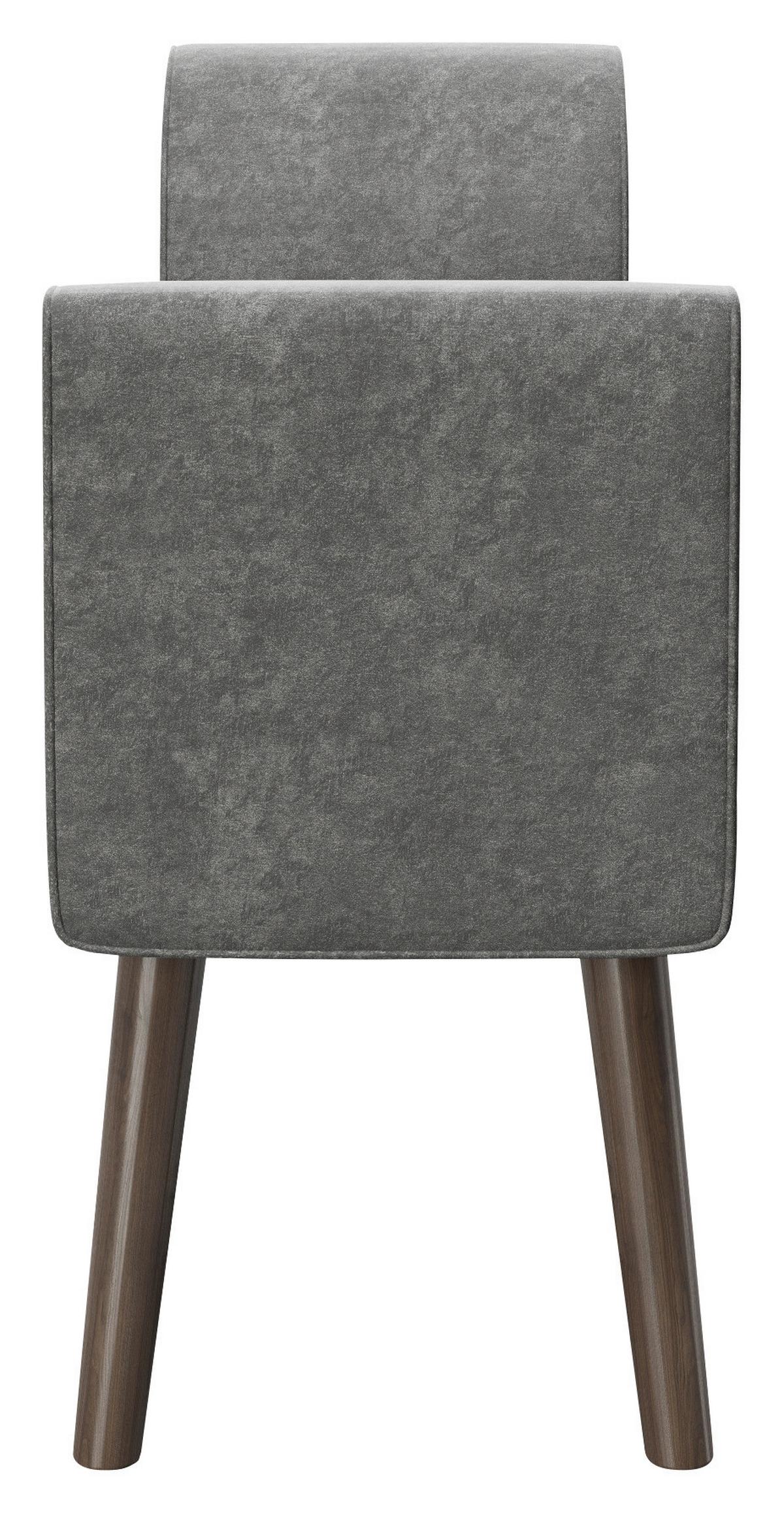 PLAYBOY Hockerbank Tiffany Samt Anrhrazit H: 54,50 cm - Anthrazit/Walnussfarben, MODERN, Holz/Textil (92,7/54,5/30cm) - Playboy