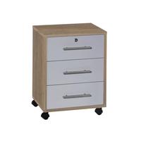 ROLLCONTAINER OFFICE EDITION - Silberfarben/Grau, LIFESTYLE, Holzwerkstoff/Metall (44/58/40cm) - MID.YOU