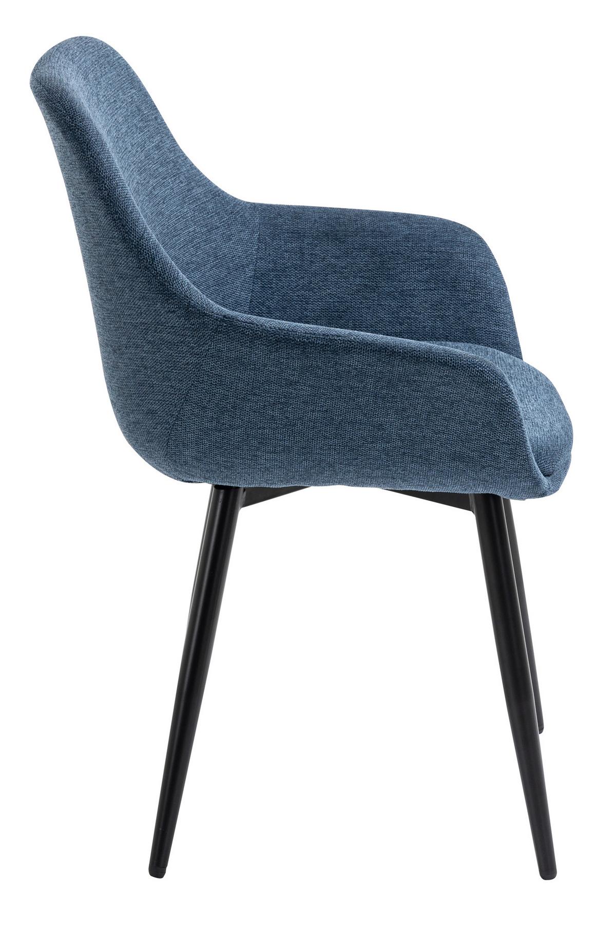 Set Naslanjačev Lena, Temno Modra, 2-Delni - črna/temno modra, Moderno, kovina/tekstil (64/86/59cm) - Livetastic