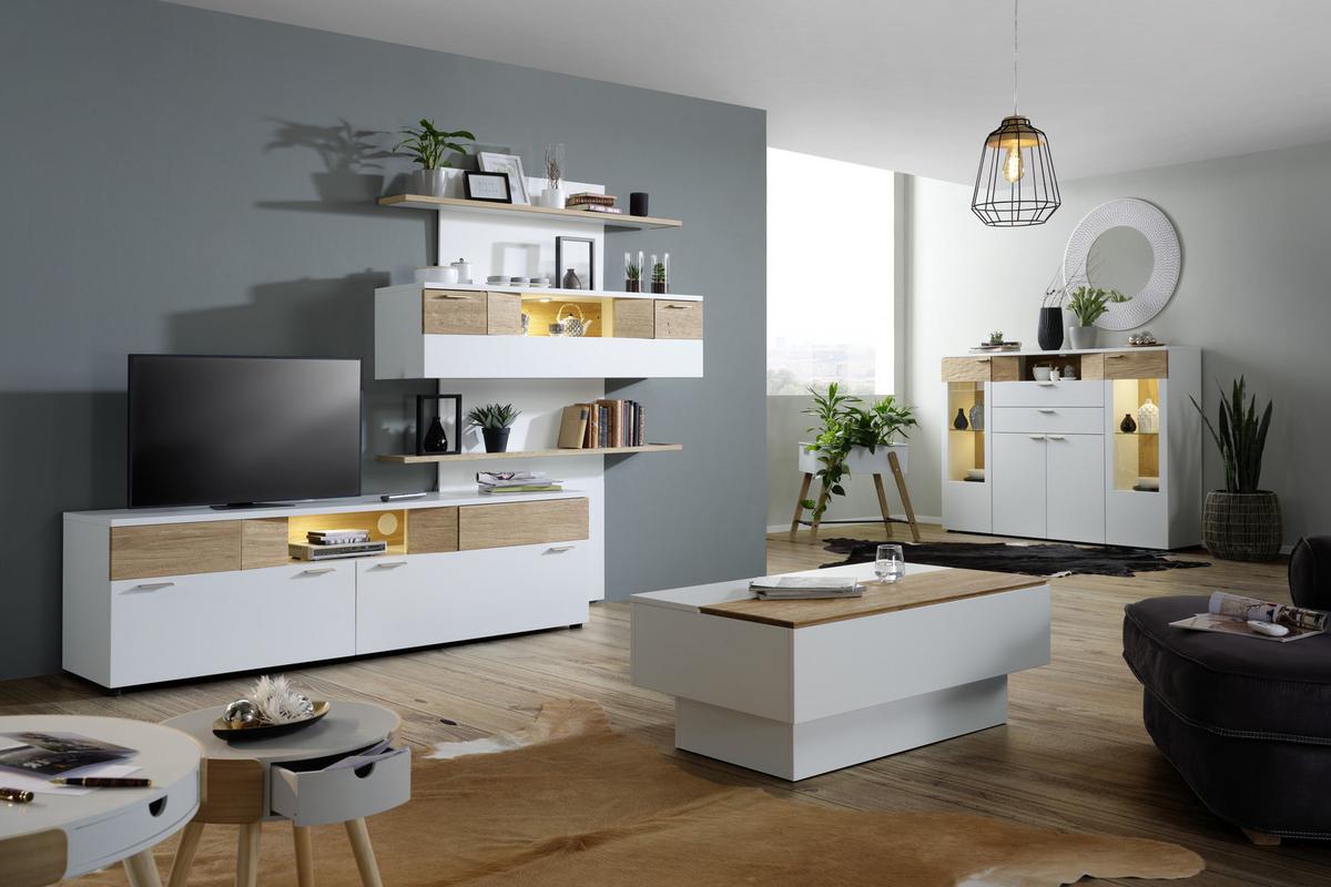 Wandpaneel in Weiß - Weiß, MODERN, Holzwerkstoff (150/204/25cm) - Premium Living