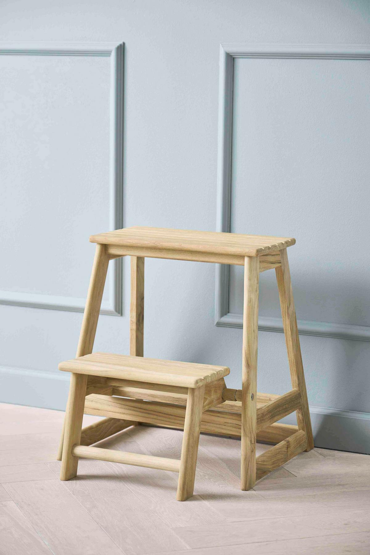 Tritthocker Skala Teak - Teakfarben, Natur, Holz (45,5/49/38,5cm) - Gardenson
