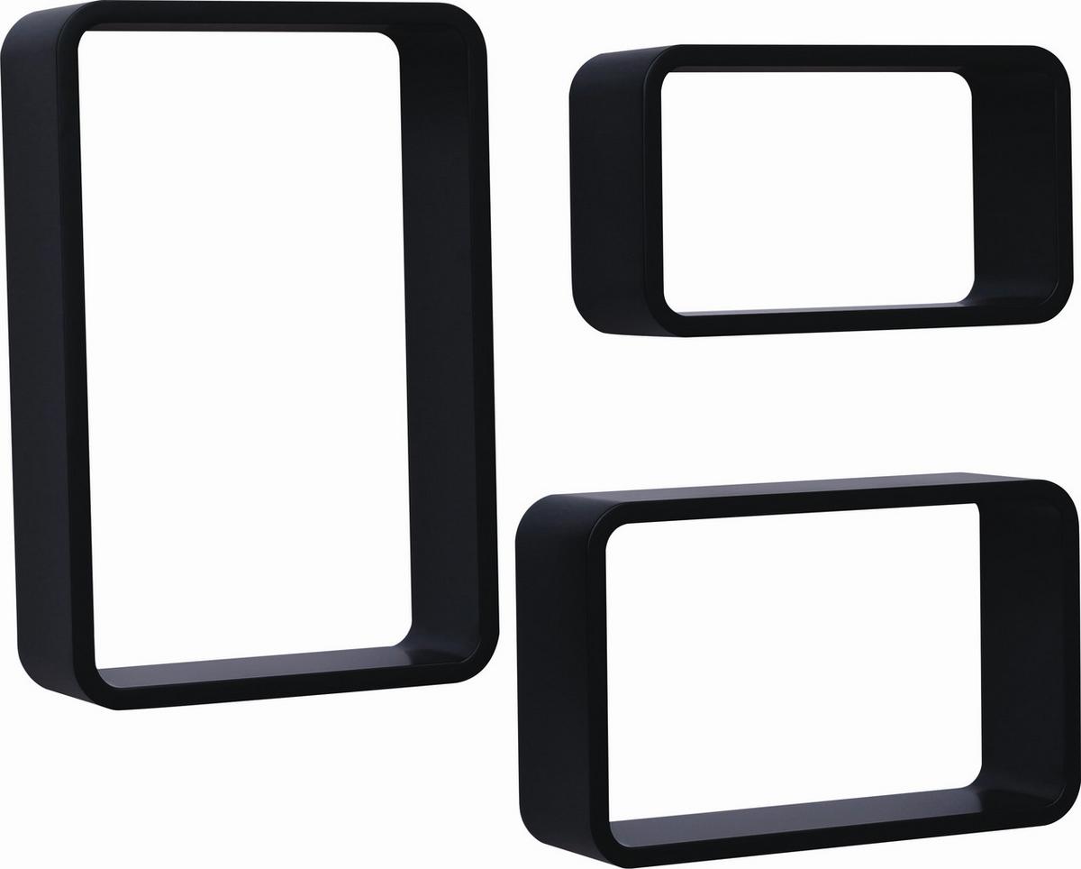 Zidna Polica Sven - crna, Moderno, drvni materijal (30/40/35/45/25/20/11cm) - Modern Living