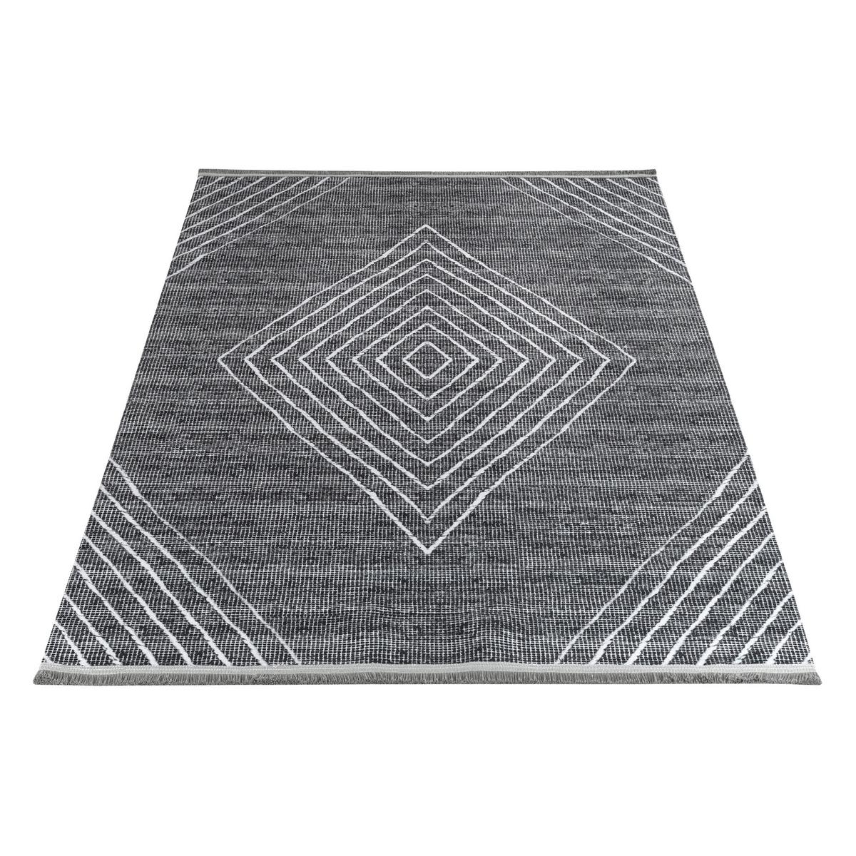 Webteppich Fabius in Grau/Anthrazit ca.120x170cm - Anthrazit/Grau, Natur, Textil (120/170cm)