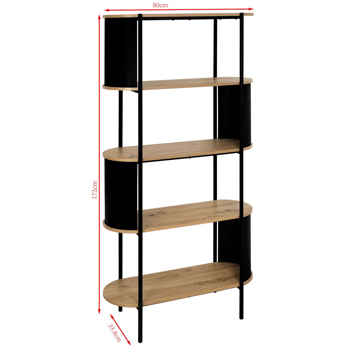 Etajeră VERONA 1 - stejar Artisan/negru, Modern, metal/material pe bază de lemn (80/172/34cm) - Modern Living