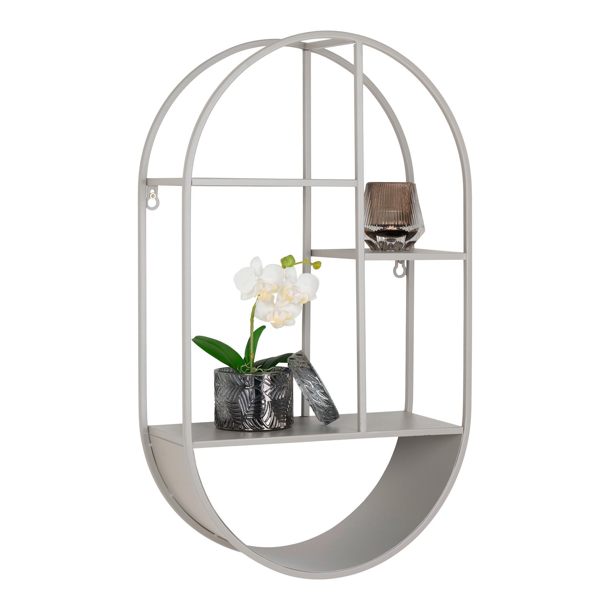 Wandregal Feira Wall Shelf Grau - Grau, Design, Metall (35/60/15cm)