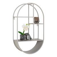 Wandregal Feira Wall Shelf Grau - Grau, Design, Metall (35/60/15cm)