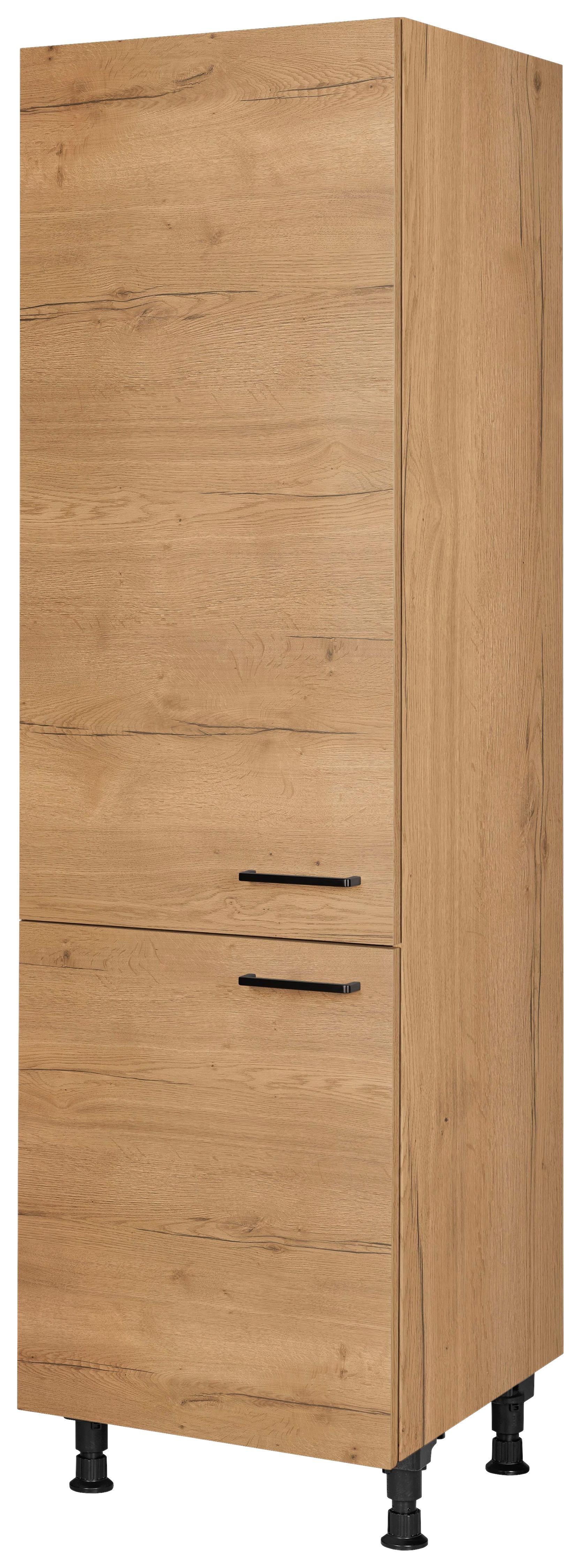 Geräteumbauschrank Structura Eiche - Eichefarben/Schwarz, MODERN, Holzwerkstoff/Metall (60/216,6/58cm) - Nobilia