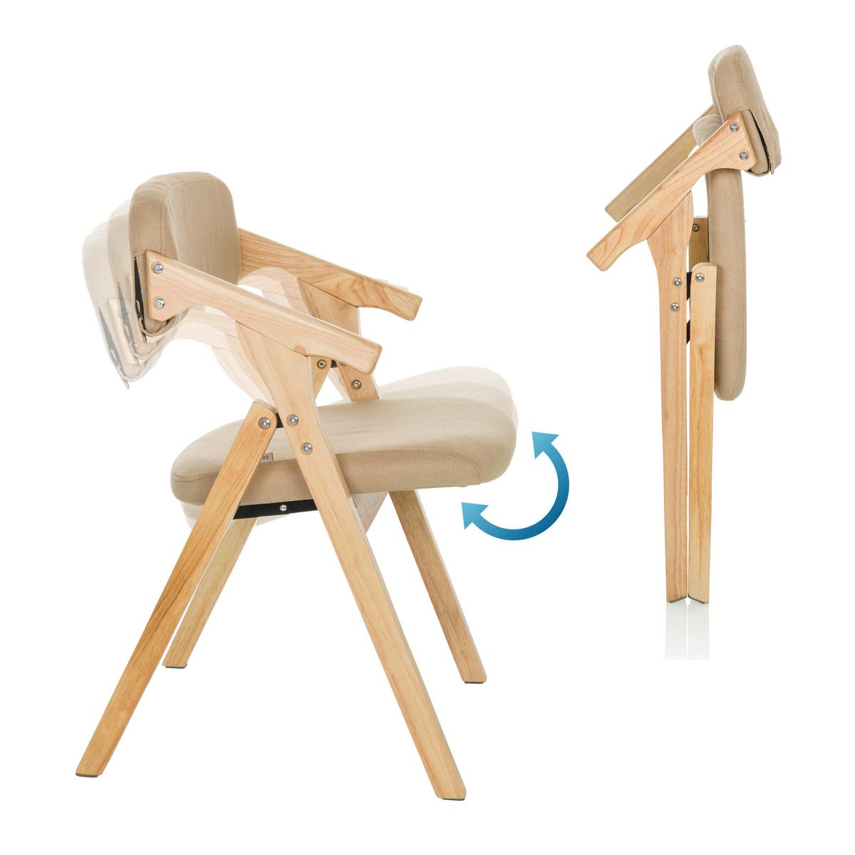 Naslanjač Scandio, Bež - bež, Basics, tekstil/les (53/79/55cm) - MID.YOU