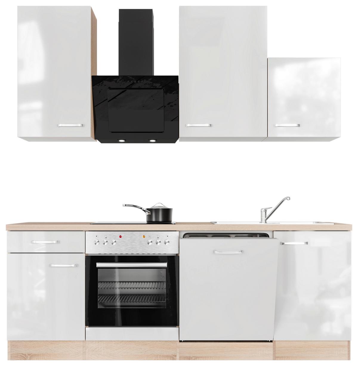 Kuhinjski Blok Venezia Valero - barve nerjavečega jekla/bela, Moderno, kovina/leseni material (220cm) - FlexWell