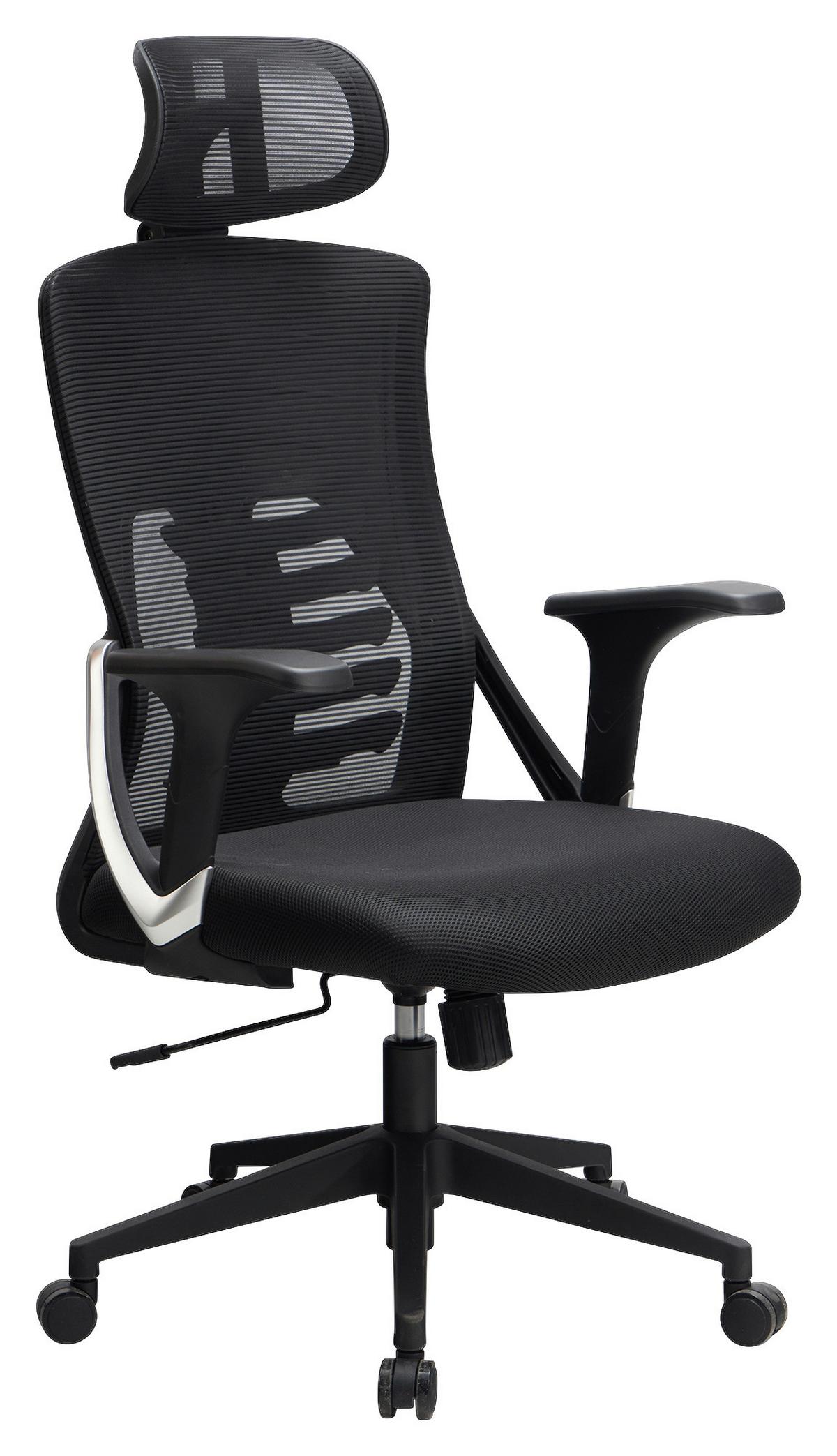 Drehstuhl Schwarz Schwarz ca. 65x123x65cm - Schwarz, Design, Kunststoff/Textil (65/123/65cm) - MID.YOU