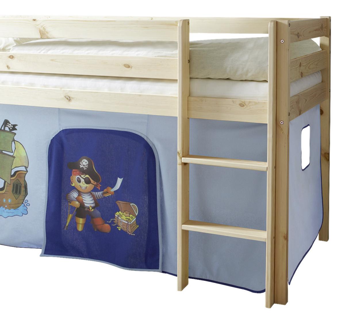 Spielbett Holz Malte ca. 90x200 cm Blau - Naturfarben/Dunkelblau, Natur, Holz (90/200cm) - MID.YOU