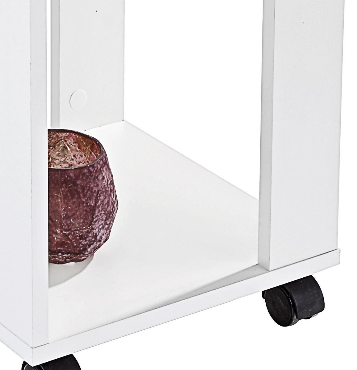 Etajeră Rolly - alb, Modern, plastic/material pe bază de lemn (34/111/34cm) - Modern Living