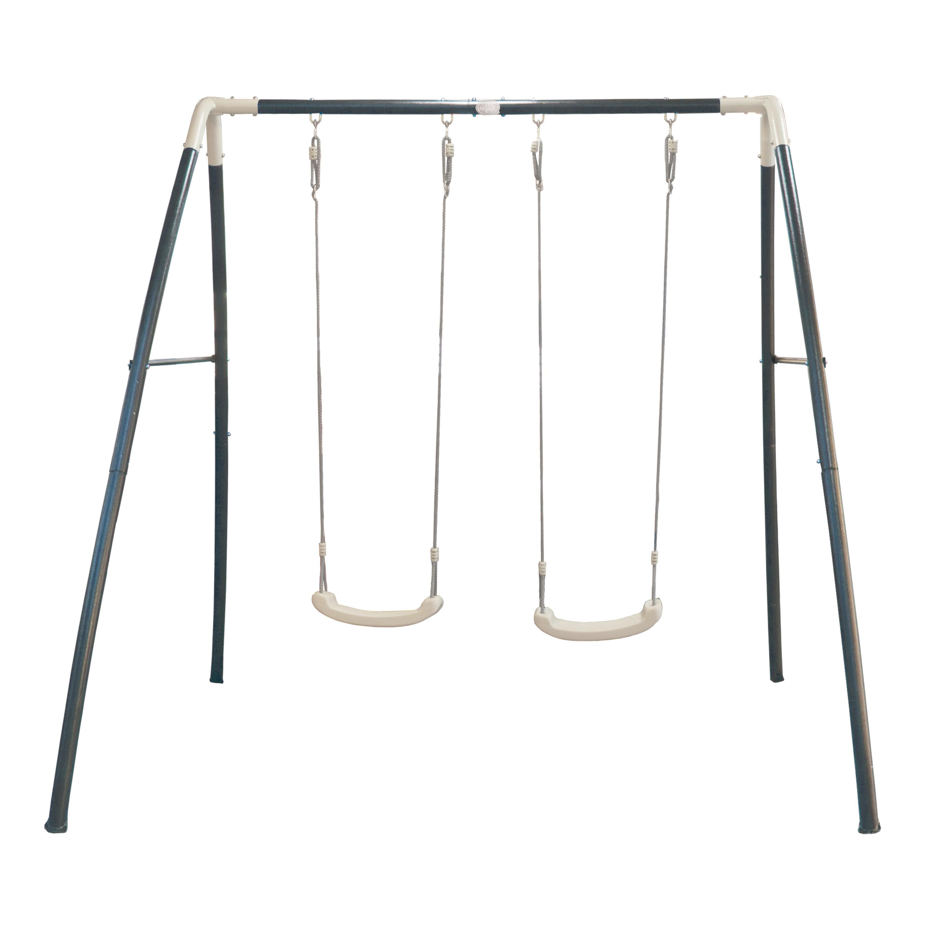 Schaukel Double Swing in Weiß/Anthrazit - Anthrazit/Weiß, Basics, Kunststoff/Metall (210/217/210cm)