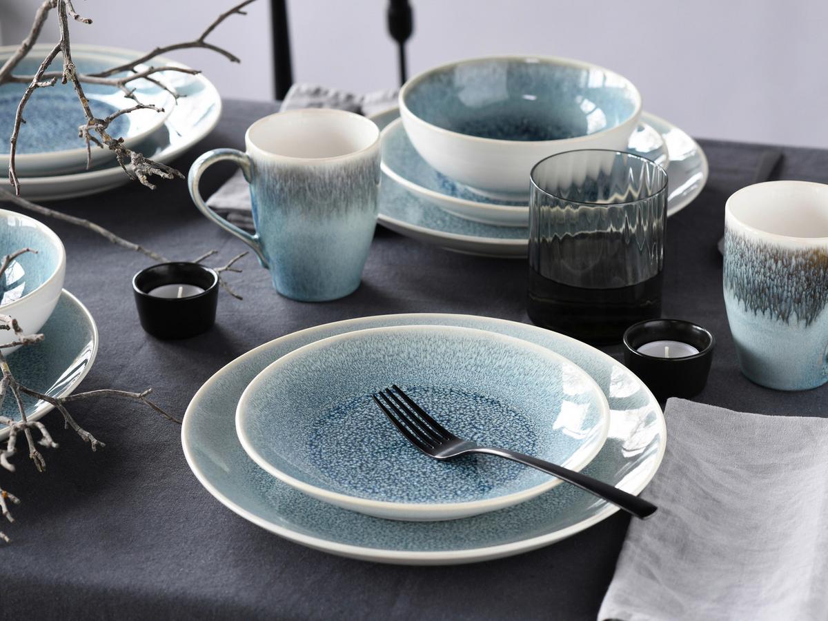 Kombinirani Servis Caldera Eisblau, 16-Delni - svetlo modra/bela, Basics, keramika - Creatable