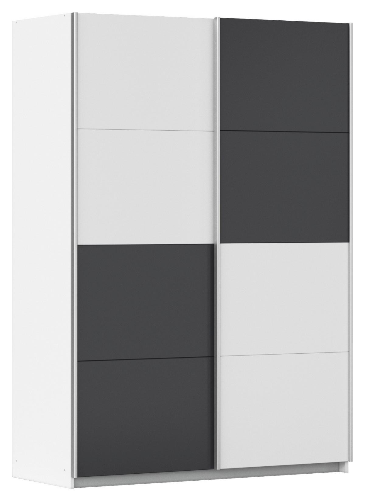Ormar S Kliznim Vratima Subito - bijela/boje grafita, Moderno, drvni materijal/metal (136/197/61cm) - Modern Living