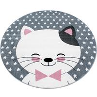 Otroška Preproga Kids, Ø 120cm, Roza, Siva - pink/siva, Trend, tekstil (120cm) - Ben'n'jen