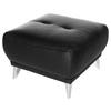 Hocker "Frisco" , schwarz - Chromfarben/Schwarz, MODERN, Textil/Metall (65/46/65cm) - MID.YOU
