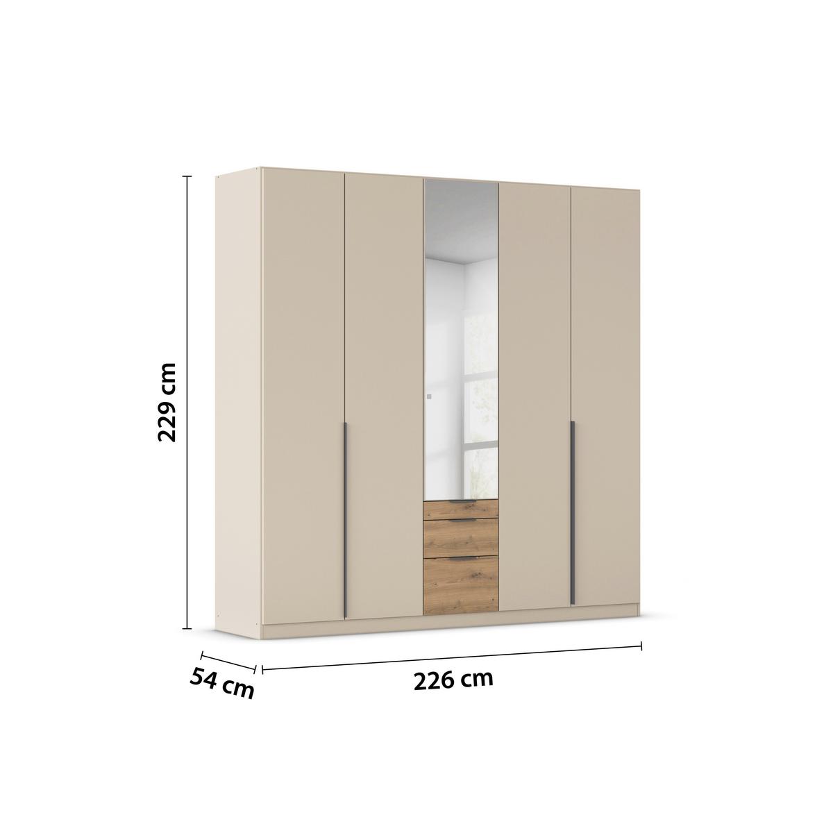 DULAP USI ROTATIVE ALABAMA - argintiu/culoare lemn stejar, Modern, material pe bază de lemn (226/229/54cm) - Modern Living