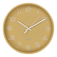 Wanduhr Rosolini Wall Clock Currygelb Ø ca. 30cm - Currygelb, Basics, Glas/Kunststoff (30/30/4cm)