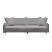 Bigsofa Kiss Hellgrau - Chromfarben/Hellgrau, MODERN, Holz/Metall (241/90/117cm) - Mömax