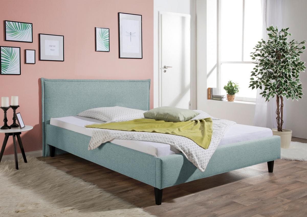 Polsterbett Rosewell Petrol ca. 140x200 cm - Petrol/Schwarz, MODERN, Holz/Textil (140/200cm) - Livetastic