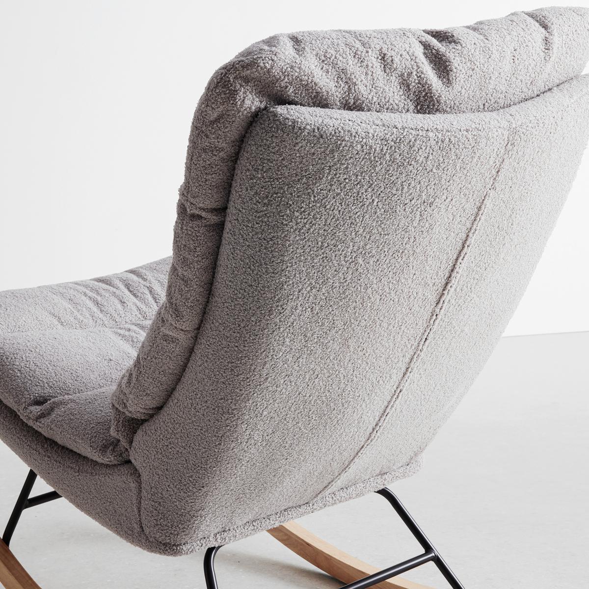 Schaukelsessel Devin Hellgrau Webstoff - Hellgrau/Naturfarben, MODERN, Holz/Textil (71/100/103cm) - Bessagi Home