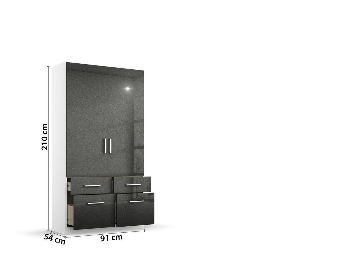 Ormar S Klasičnim Vratima Berlin - bijela/siva, Moderno, drvni materijal/plastika (91/210/54cm) - Modern Living