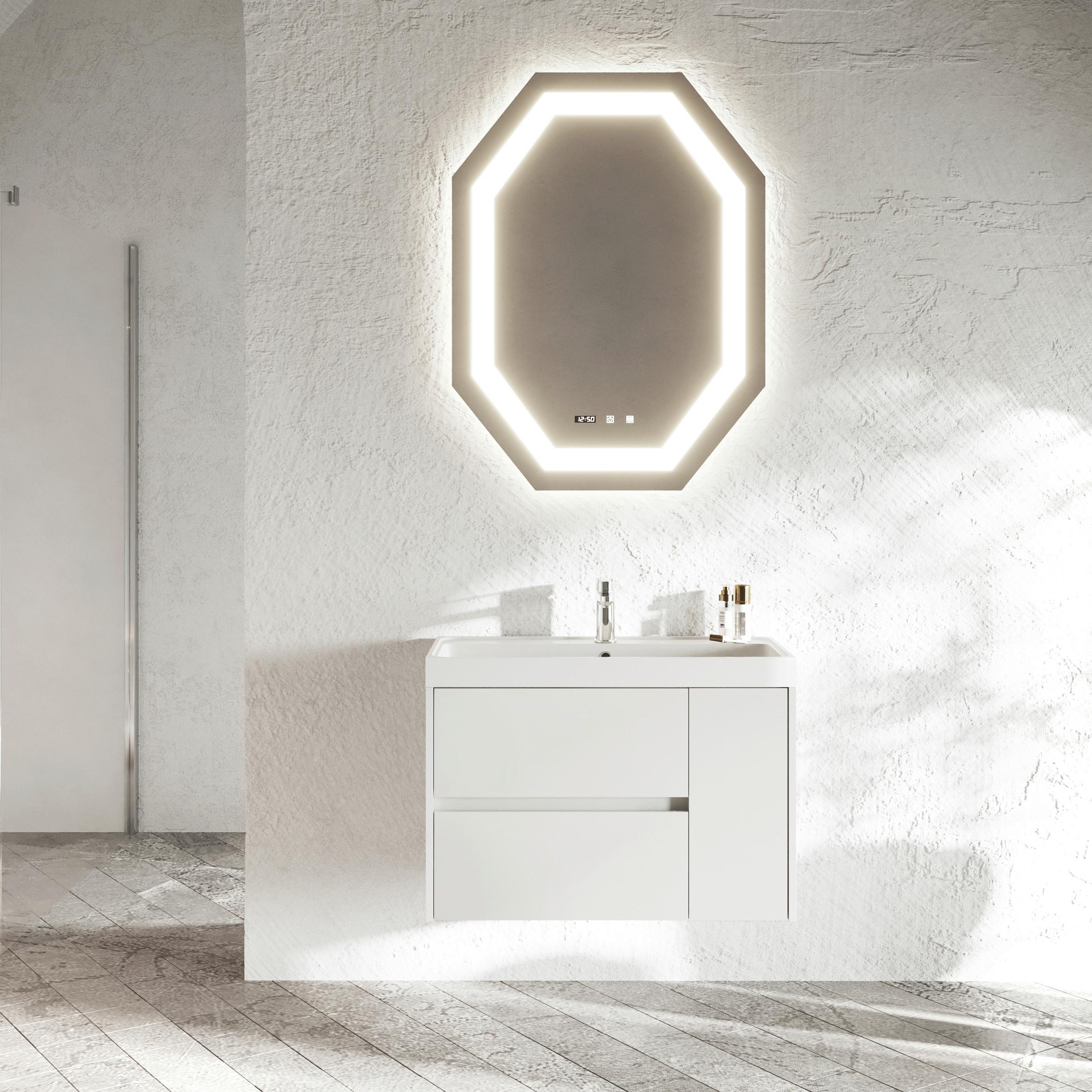 Element S Umivaonikom Portofino - bijela visoki sjaj/antracit, Moderno, drvni materijal/prirodni materijali (80/51/40cm)