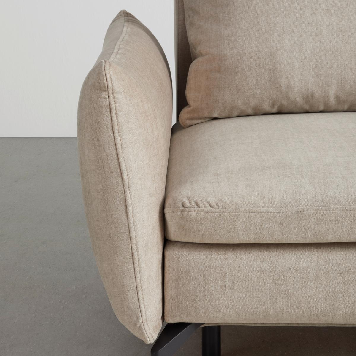 Zofa Mido, Bež, Ležišče - črna/bež, Moderno, kovina/tekstil (224/89/109cm) - Mömax