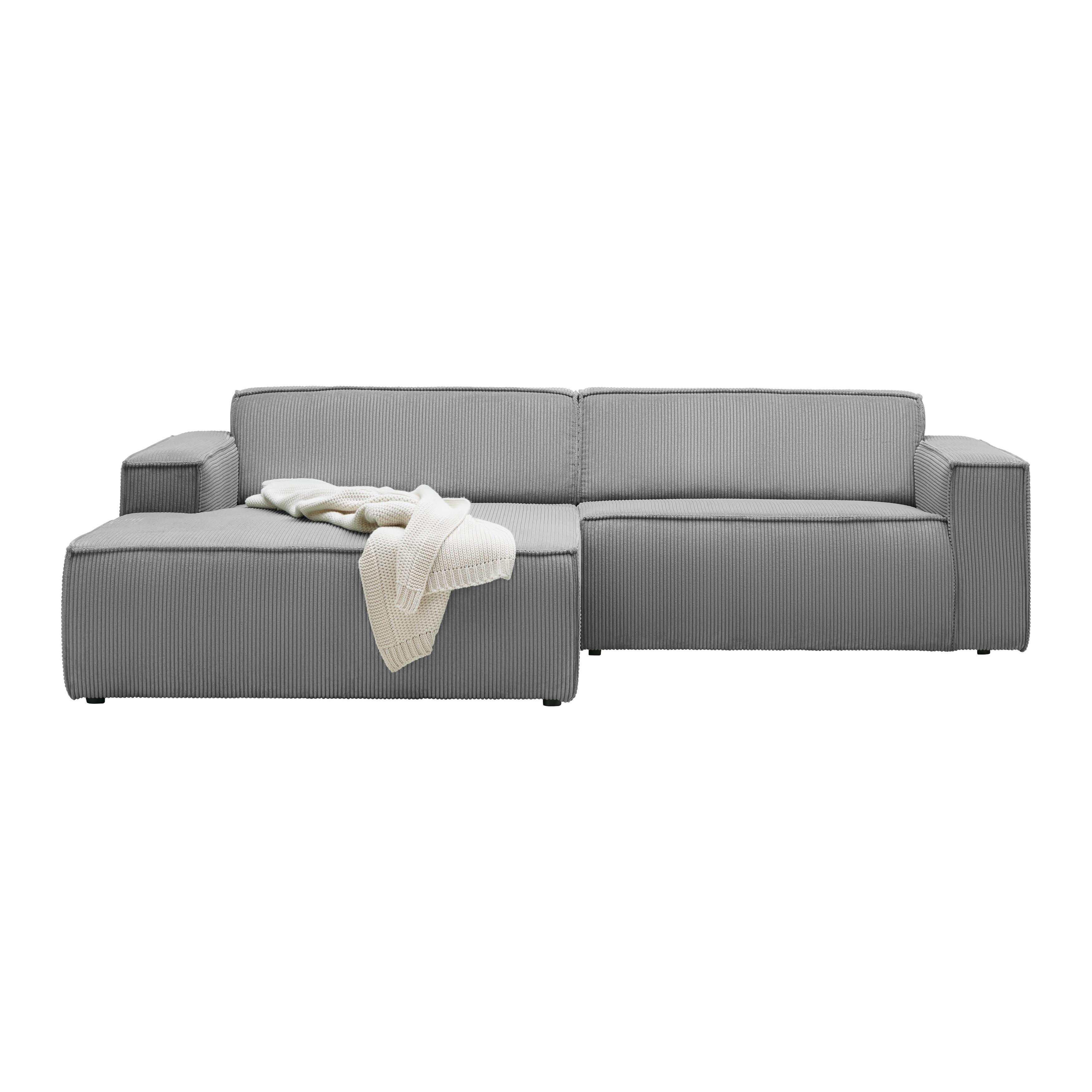 Wohnlandschaft Loft Grau - Schwarz/Grau, MODERN, Kunststoff/Textil (172/75/265cm) - Mömax