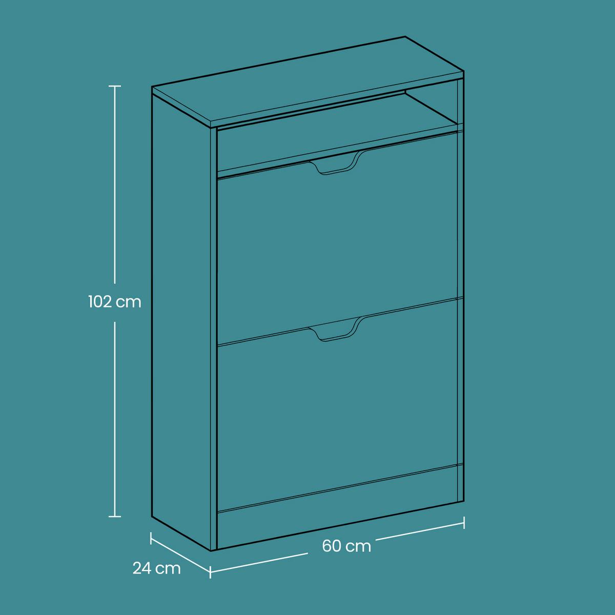 SCHUHKIPPER SHOE CABINET - Braun, MODERN, Holzwerkstoff (60/102/24cm) - MID.YOU