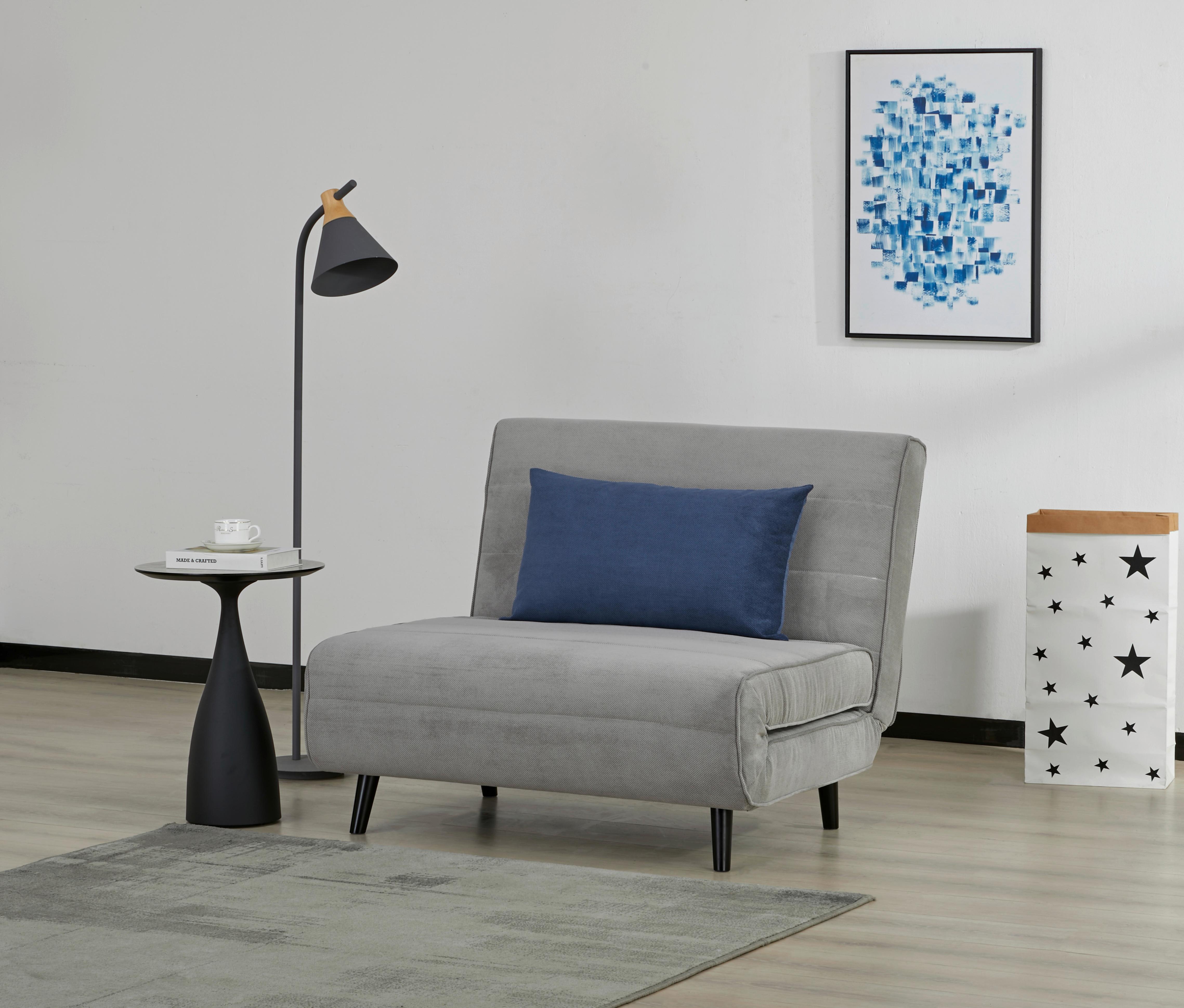 Fotelja Sven - siva/crna, Moderno, drvo/tekstil (101/81/90cm)
