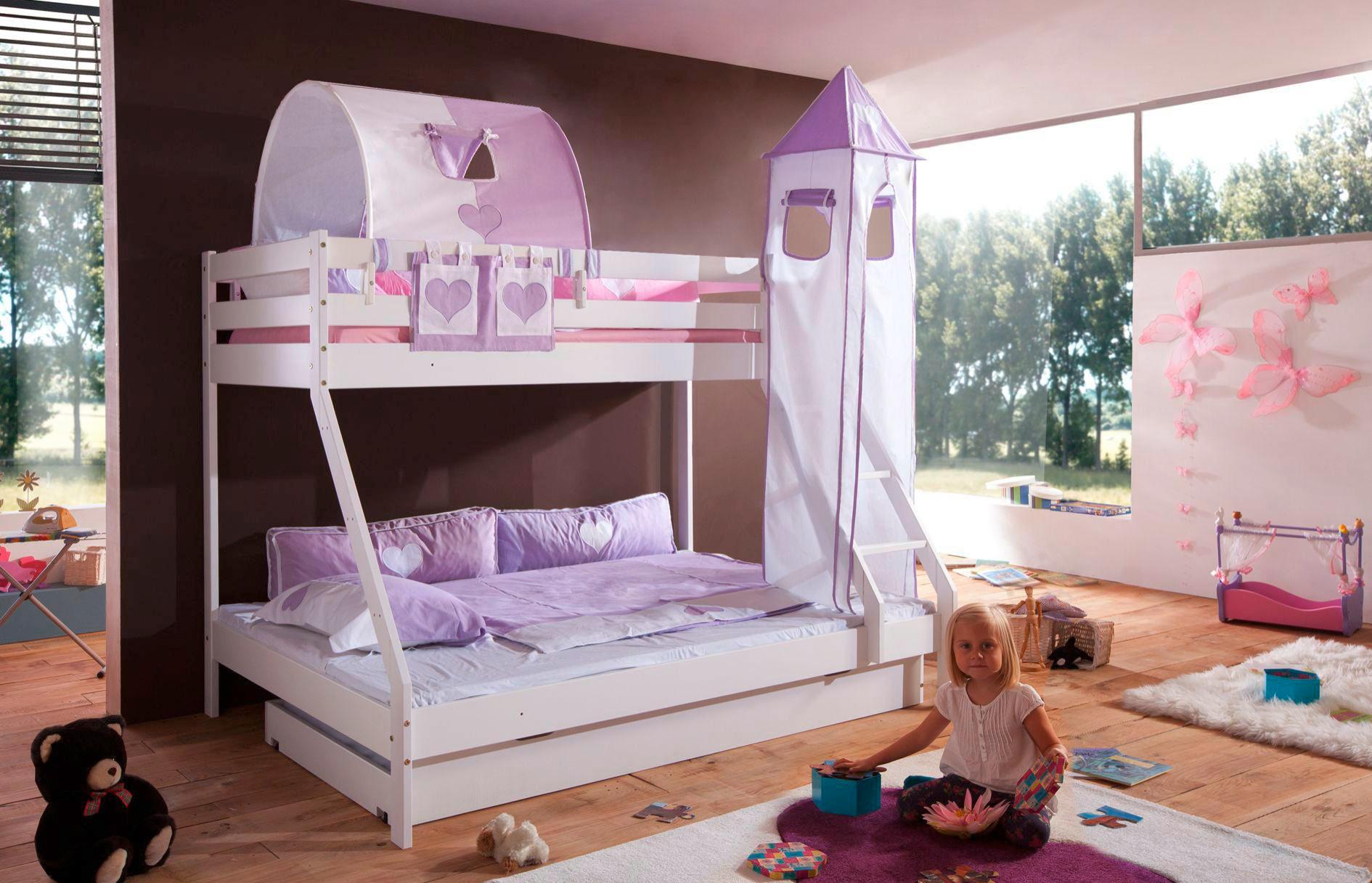 Betttasche Weiss Fliederfarben Baumwolle Kaufen