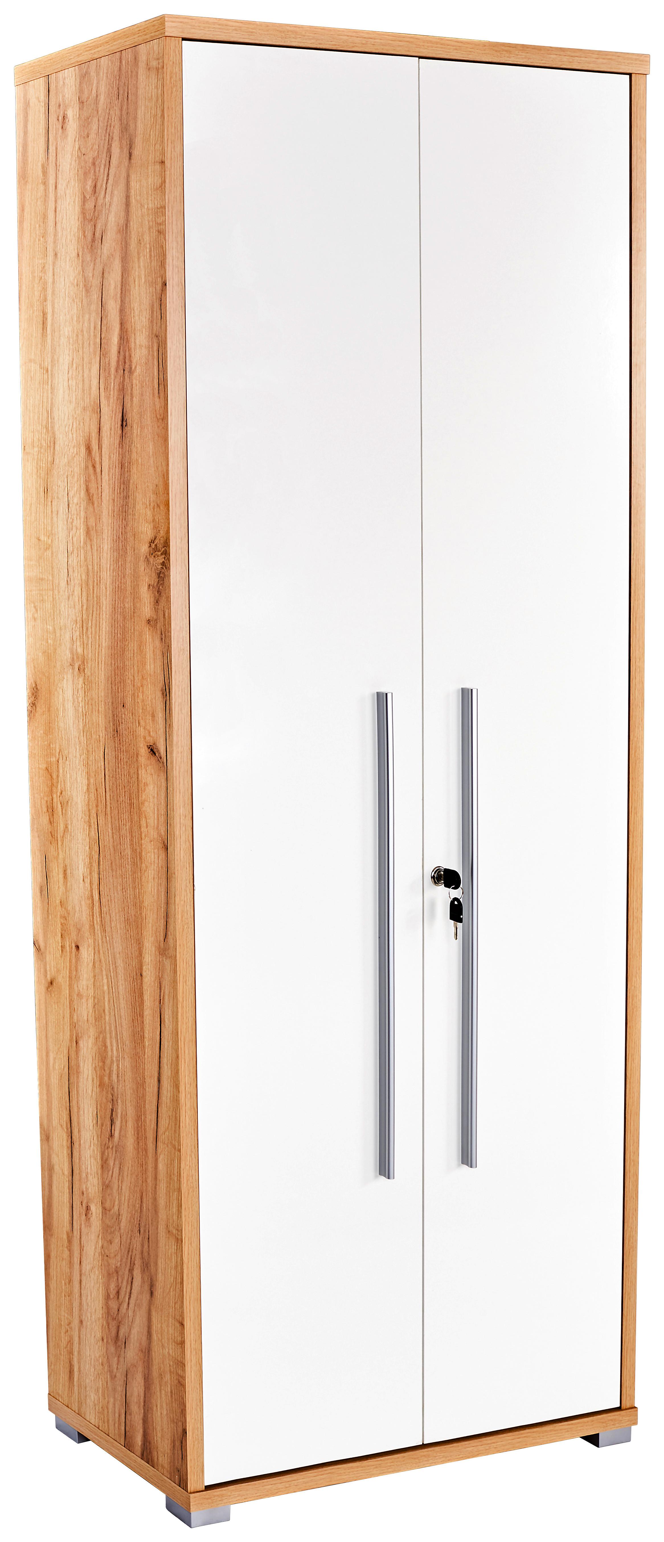 Pisarniška Omara Profi - hrast/bela, Moderno, leseni material (75/185/35cm) - Modern Living