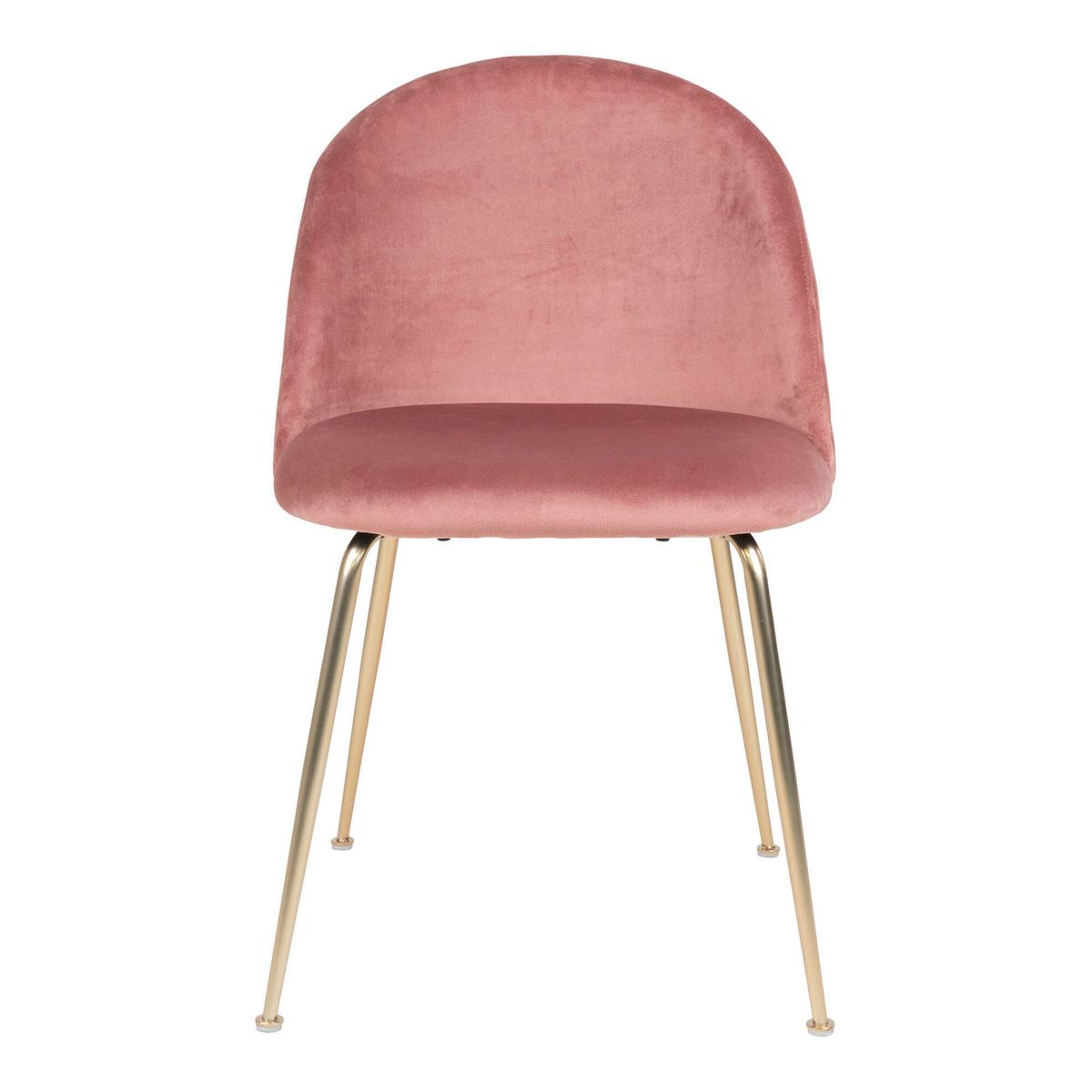 Stuhl-Set Geneve 2er-Set Rosa/Messingfarben - Messingfarben/Rosa, MODERN, Textil/Metall (51/78/56cm) - MID.YOU