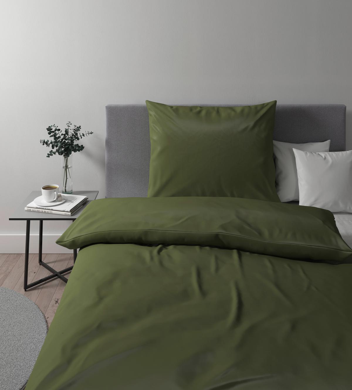 Posteljnina Alex Uni - olivno zelena , Moderno, tekstil (140/200cm) - Premium Living