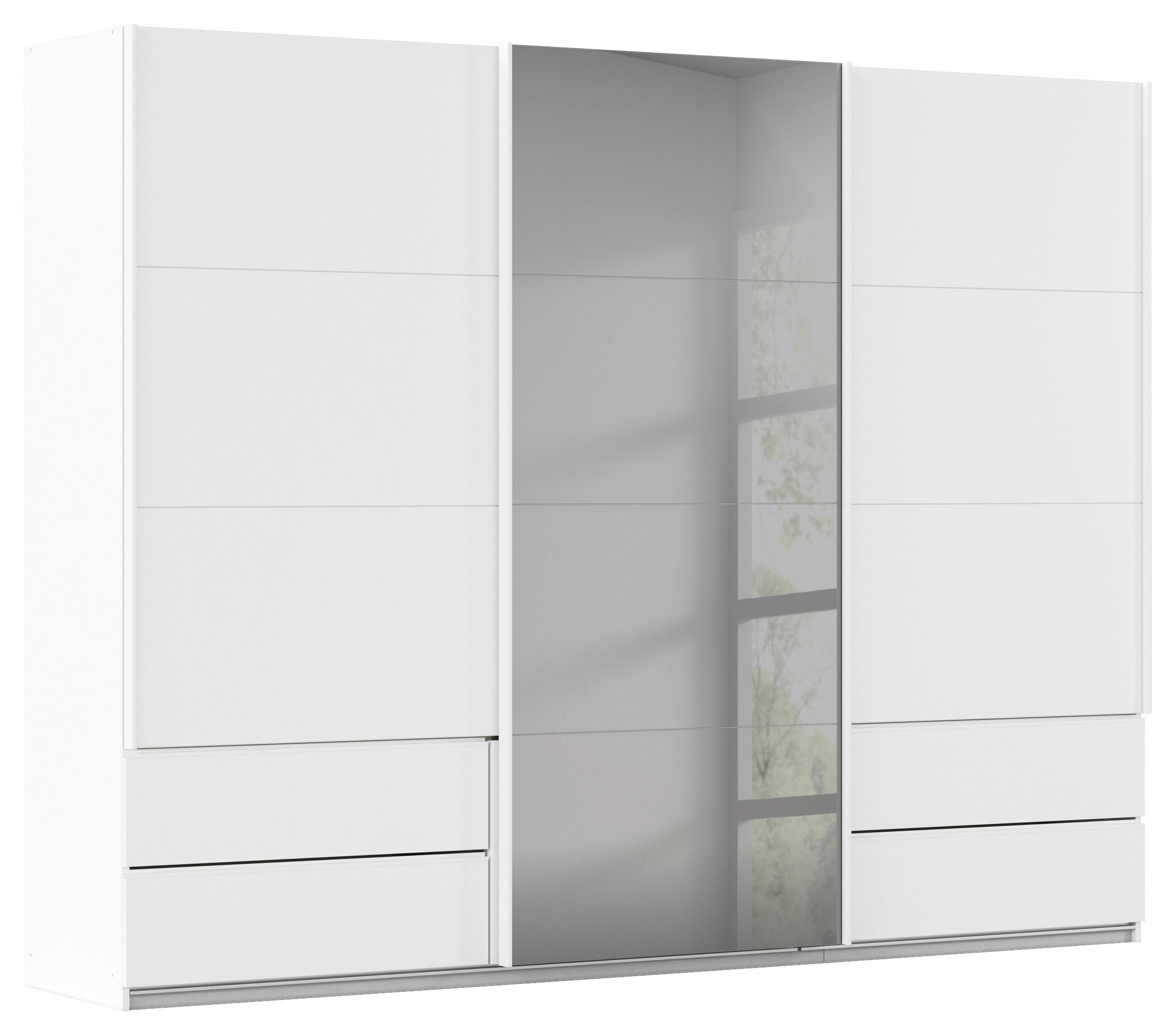 Schwebetürenschrank Elara in Grau/Weiss - Weiss/Grau, Konventionell, Holzwerkstoff (271/210/62cm) - Premium Living