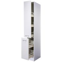 Apothekerschrank Lucca Weiß ca. 30x200x57cm - Alufarben/Weiß, KONVENTIONELL, Holzwerkstoff/Kunststoff (30/200/57cm) - FlexWell