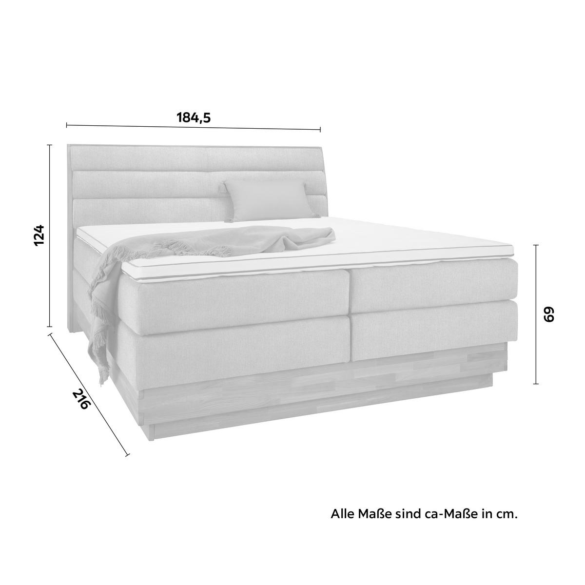Boxspringbett Marissa in Taupe ca. 180x200cm - Taupe, KONVENTIONELL, Holz/Kunststoff (180/200cm) - Premium Living