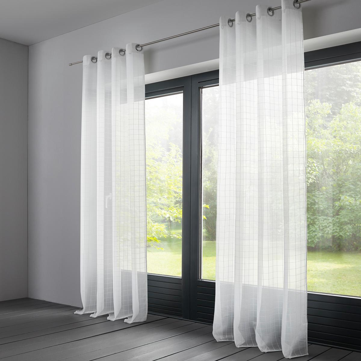 ZASŁONA NA PRZELOTKACH EILEEN - biały, Modern, tkanina (140/245cm) - Bessagi Home