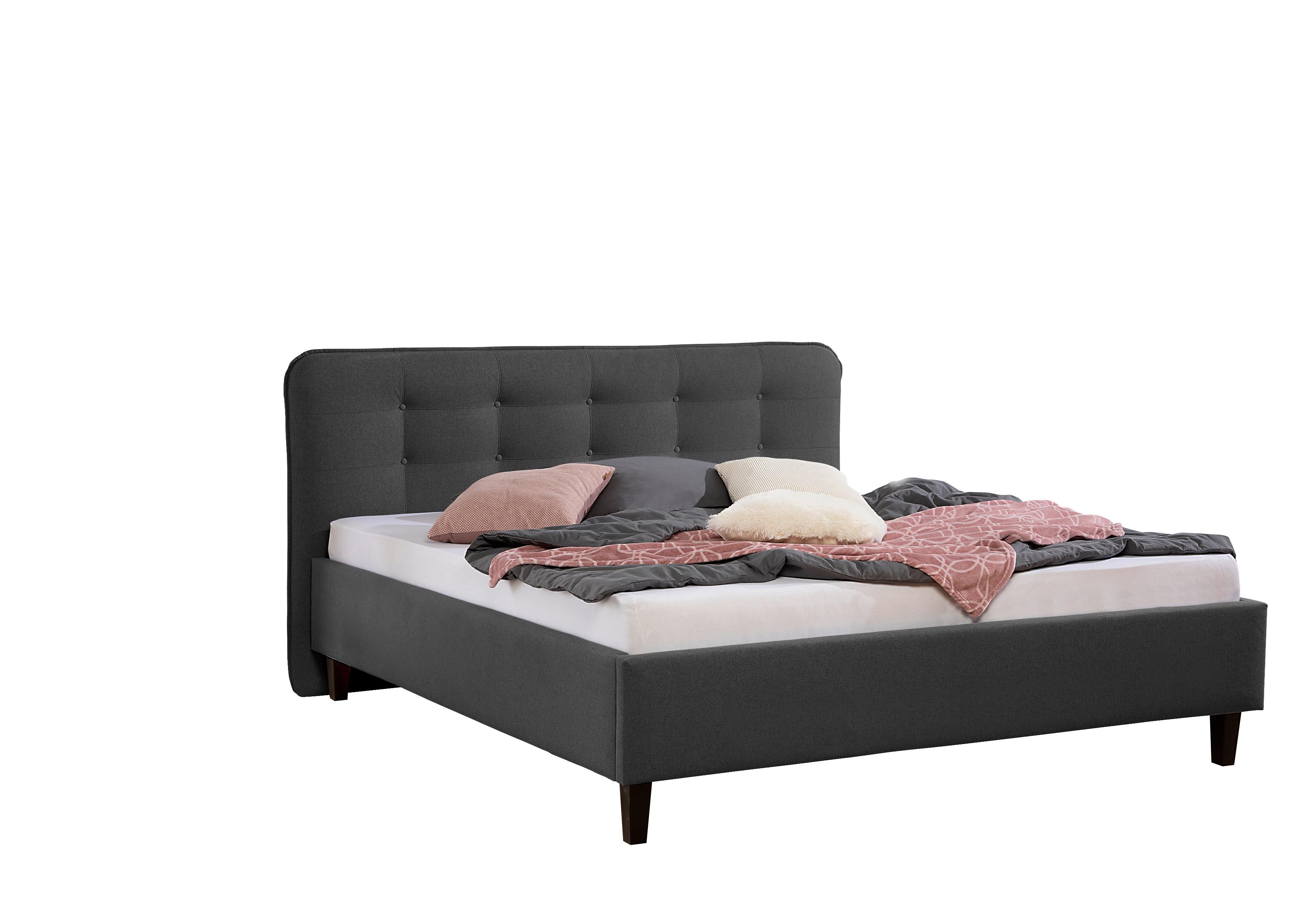 Polsterbett Alian Anthrazit ca. 180x200 cm - Anthrazit/Schwarz, MODERN, Holz/Textil (180/200cm) - Livetastic