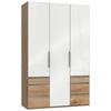 Ormar S Klasičnim Vratima Level 36 D - boje hrasta/bijela visoki sjaj, Moderno, drvni materijal/metal (150/236/58cm) - Modern Living