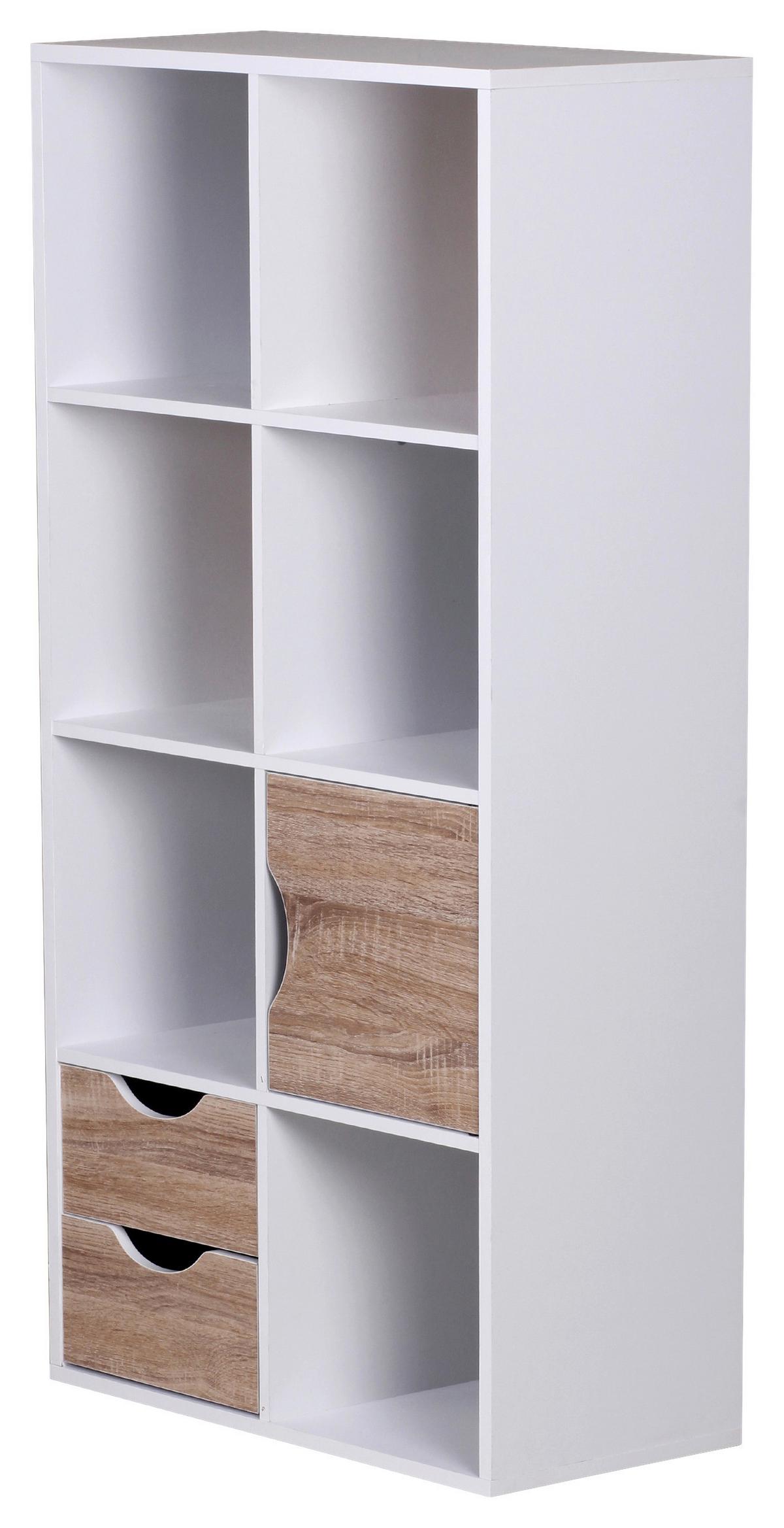 Standregal ca. 60x120x29 cm Weiß/Eichefarben - Eichefarben/Weiß, KONVENTIONELL, Holzwerkstoff (60/120/29cm) - MID.YOU