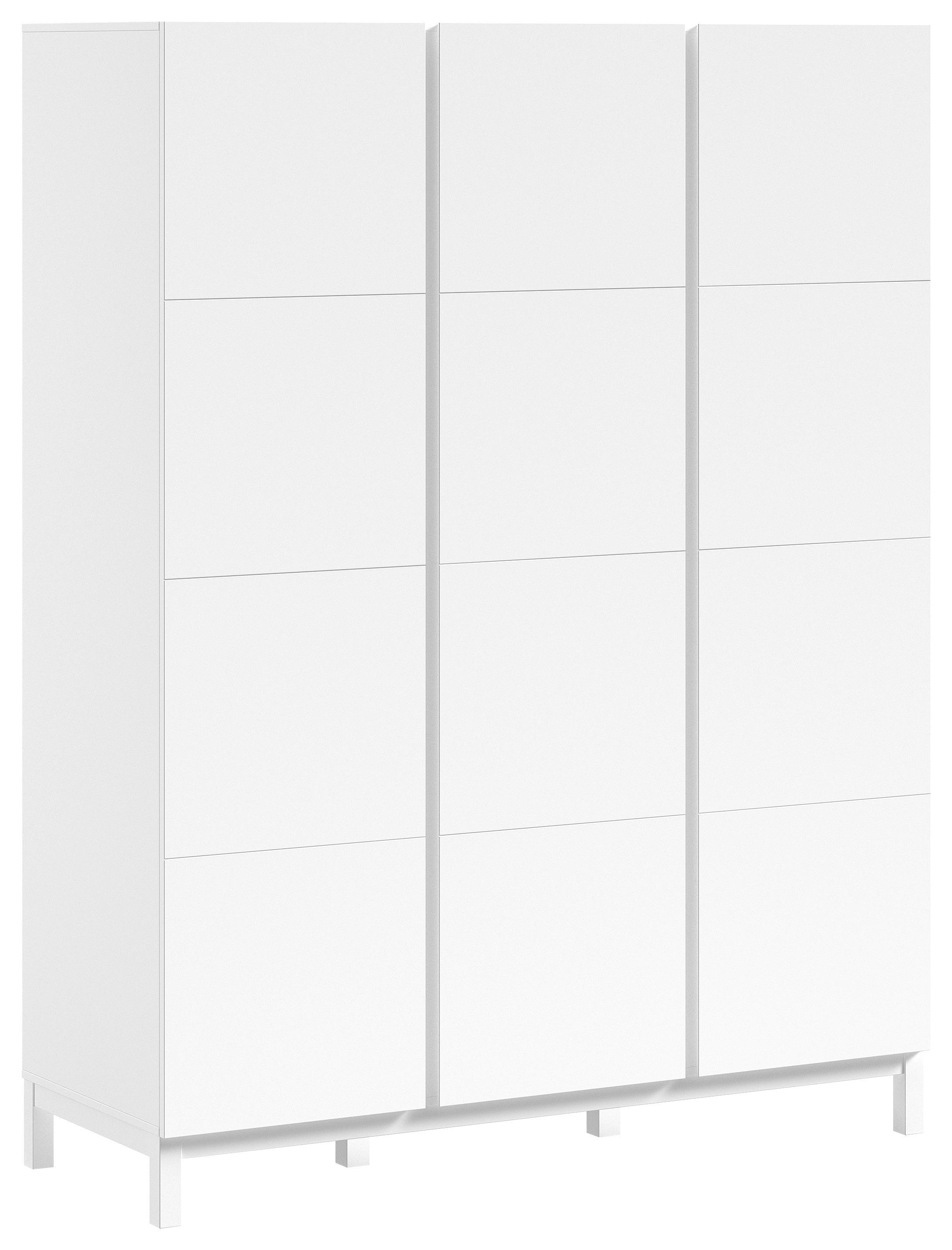 Kleiderschrank EVA Weiß teilmassiv - Weiß, MODERN, Holz/Holzwerkstoff (148,8/196,2/57,8cm) - Vipack