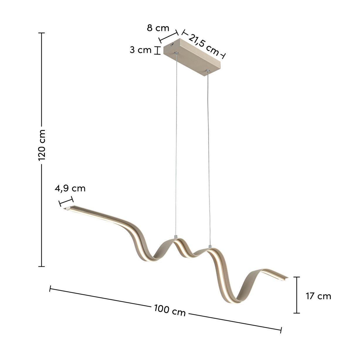 LAMPA WISZĄCA BEATRIX - kolor piaskowy, Trend, tworzywo sztuczne/metal (100/8/120cm) - Collet's Monde